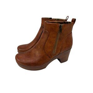 B.O.C. Women's Size 9.5M Blakelynn Faux Leather Platform Ankle Boots Brown